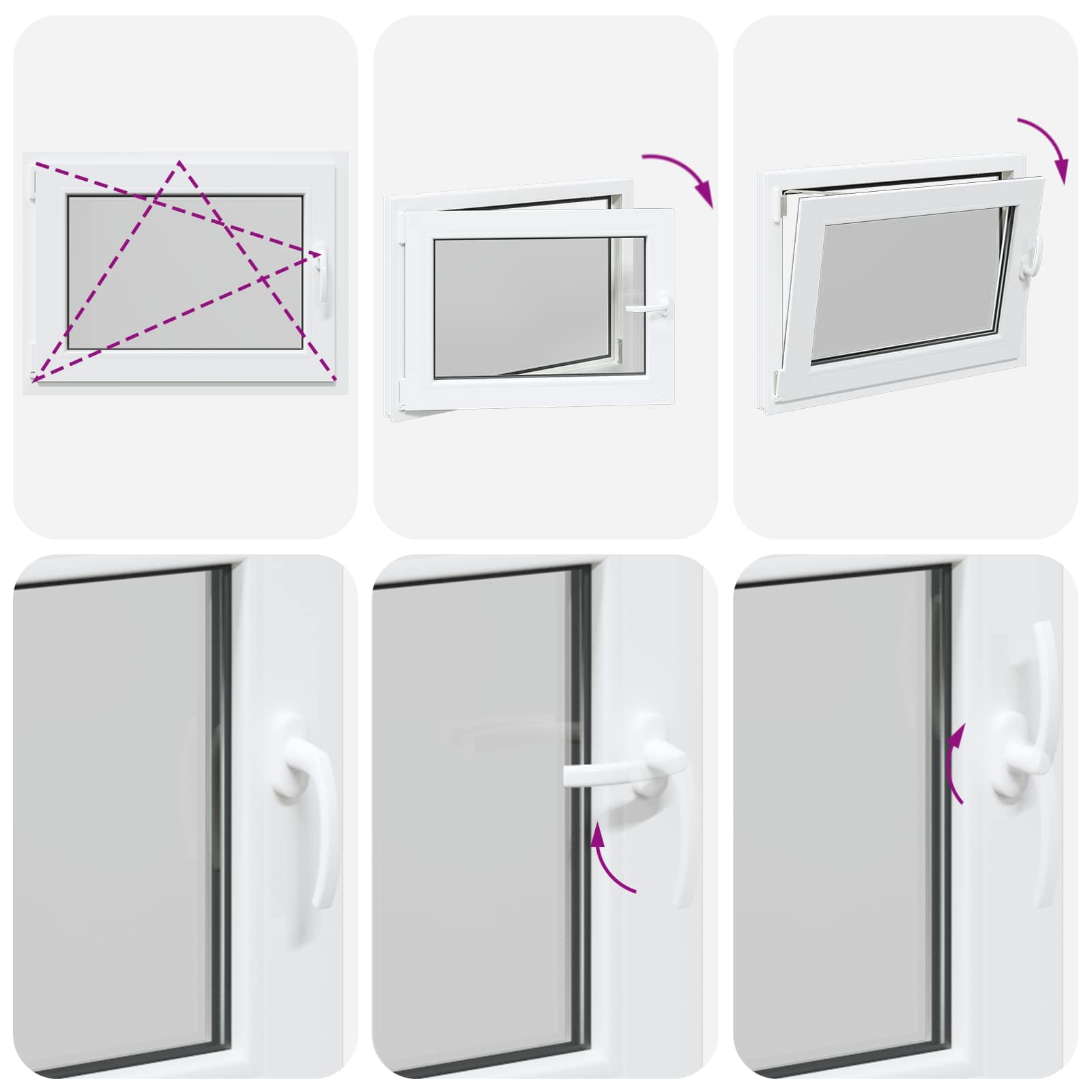 Požeminio lango RISOR 50 x 55 cm PVC ir stiklas