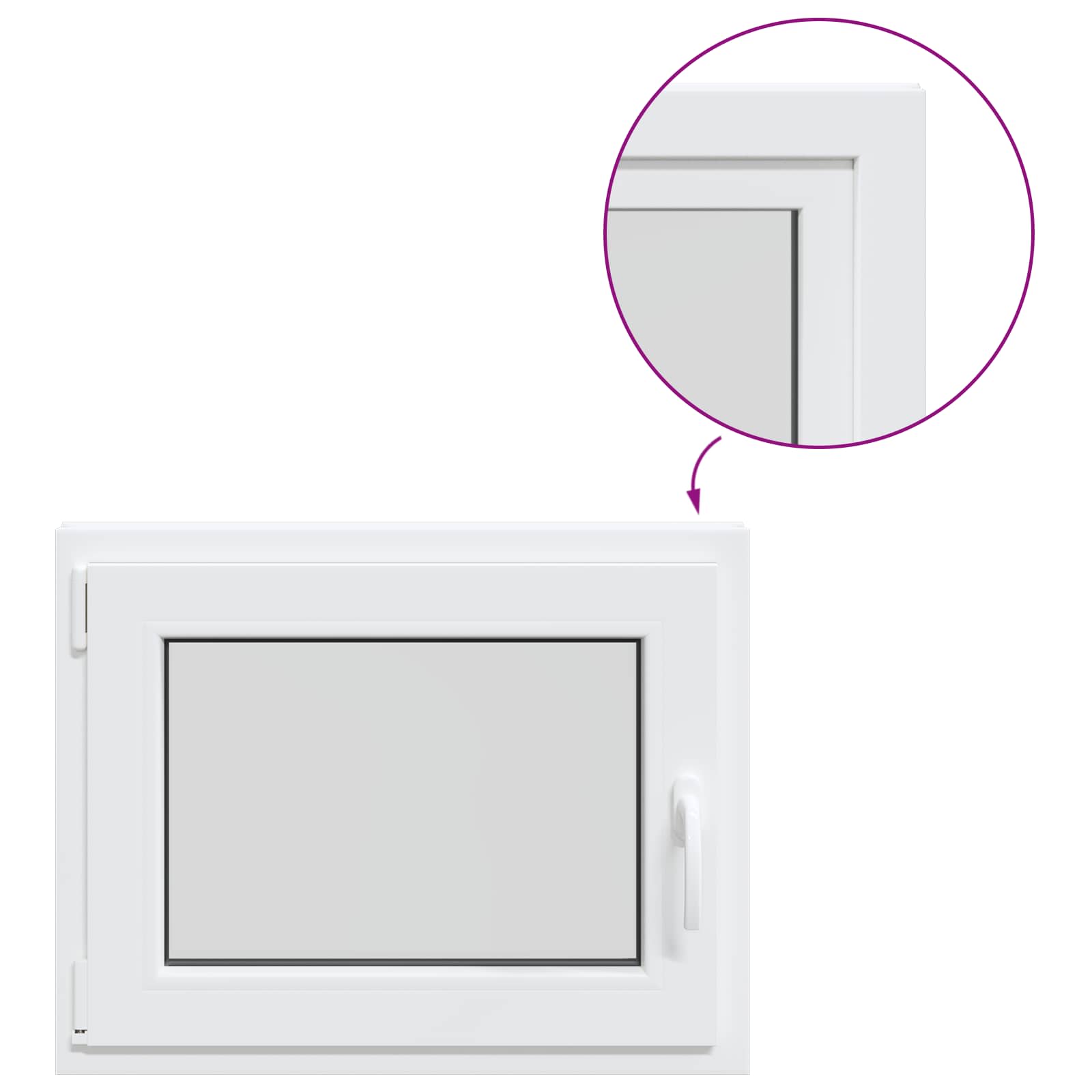 Požeminio lango RISOR 50 x 55 cm PVC ir stiklas