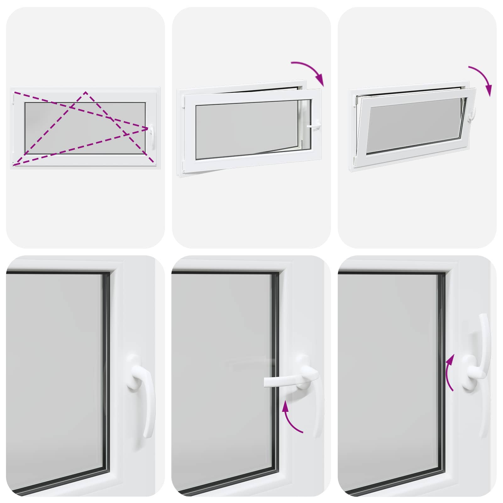 Požeminio lango RISOR 110 x 55 cm PVC ir stiklas