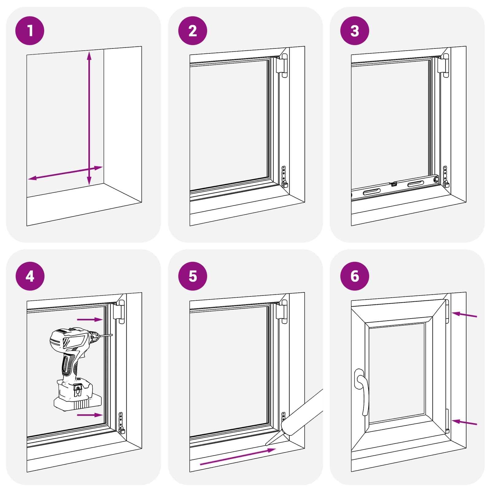 Požeminio lango RISOR 50 x 60 cm PVC ir stiklas