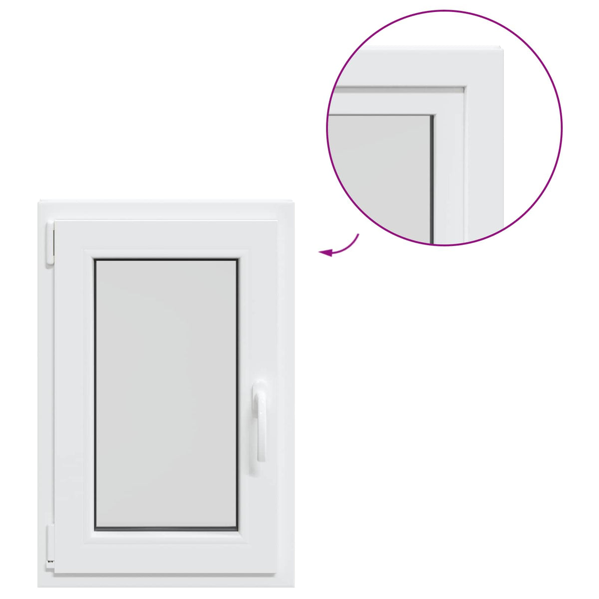 Požeminio lango RISOR 50 x 80 cm PVC ir stiklas