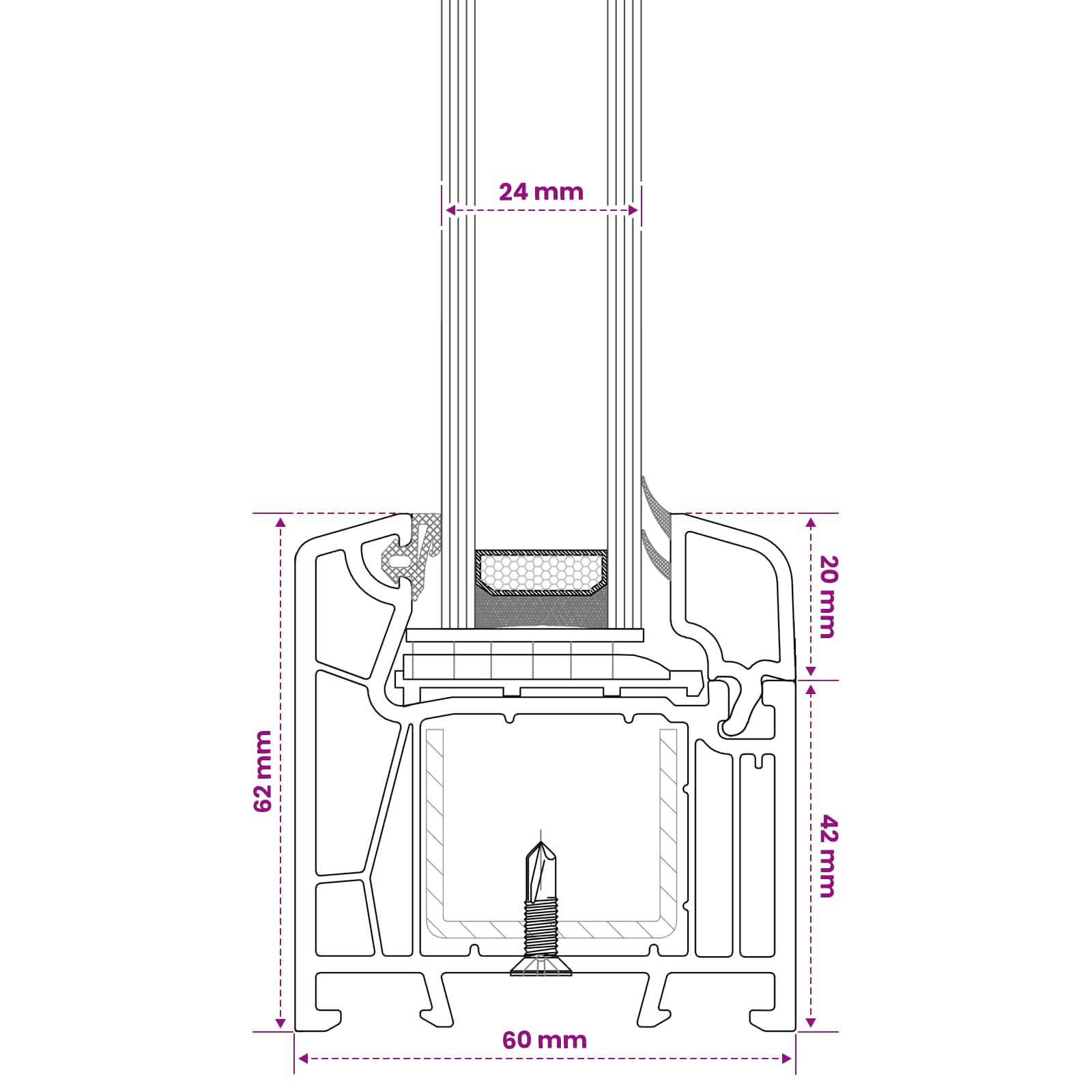Rūsyje langas RISOR 35 x 70 cm PVC ir stiklas