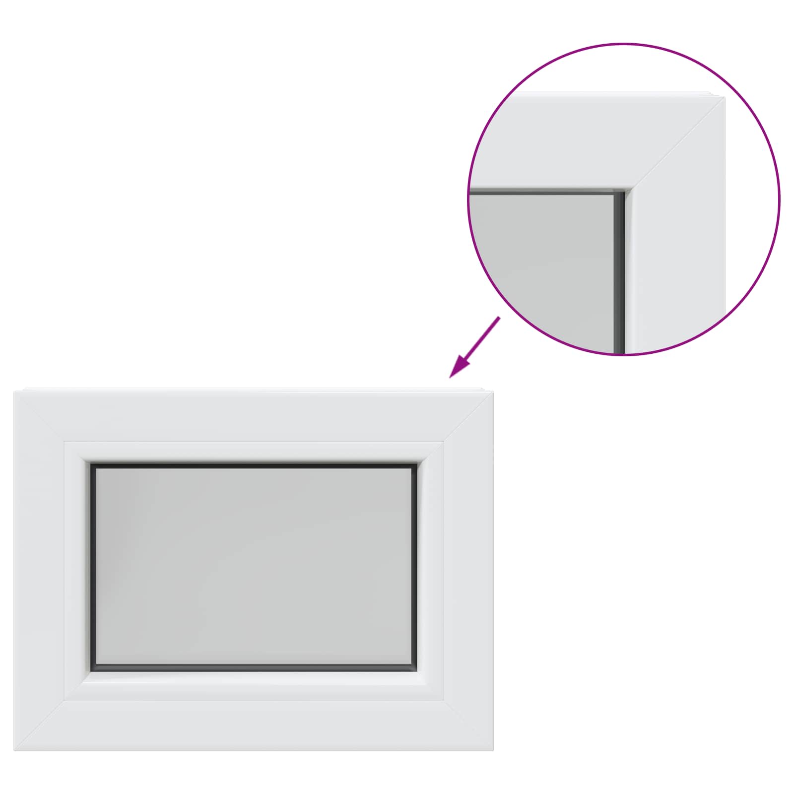 Rūsyje langas RISOR 50 x 35 cm PVC ir stiklas