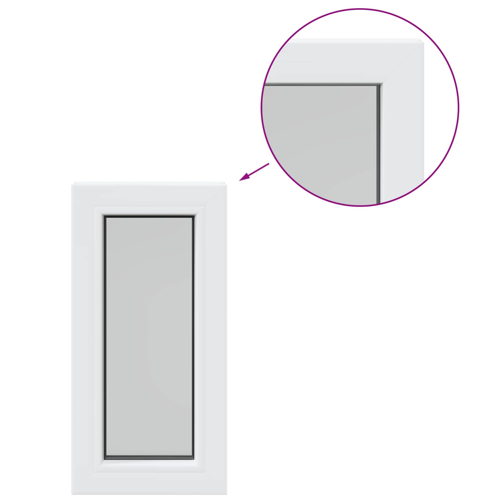 Rūsyje langas RISOR 30 x 45 cm PVC ir stiklas
