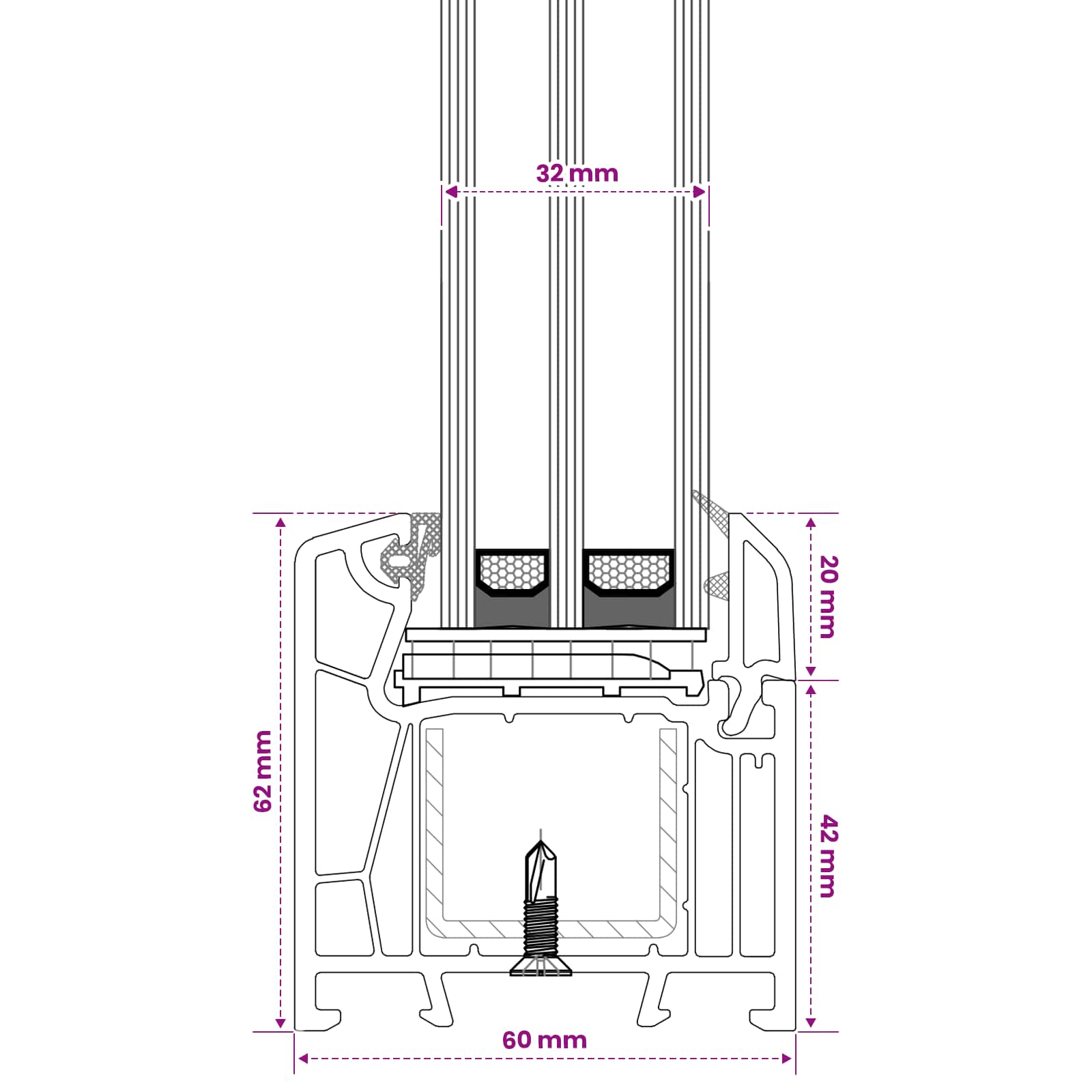 Rūsyje langas RISOR 30 x 45 cm PVC ir stiklas