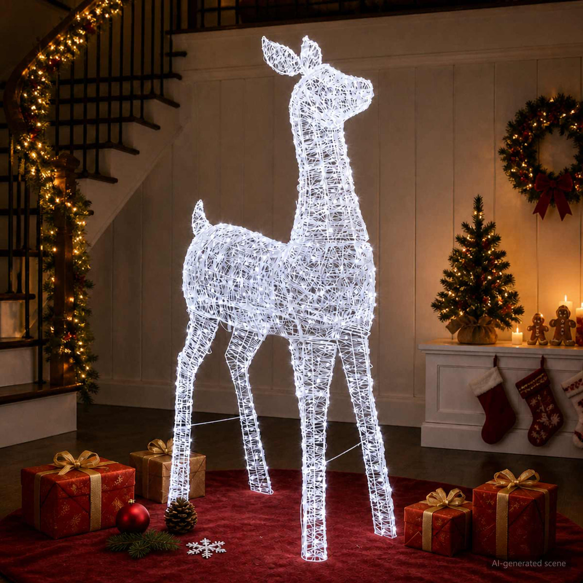 Kalėdinis LED elnio figūros apšvietimas LOVIISA 900 LED