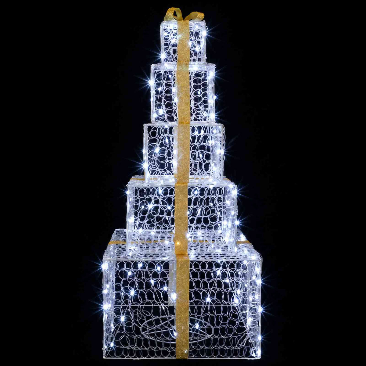 Kalėdinių LED dovanų dėžučių rinkinys 250 LED Šalta balta