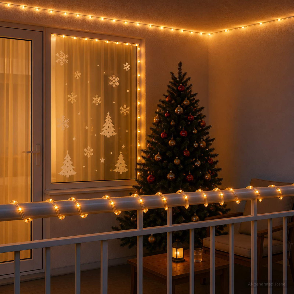 LED kalėdinė šviečianti žarna 1200 LED Geltona 50 m