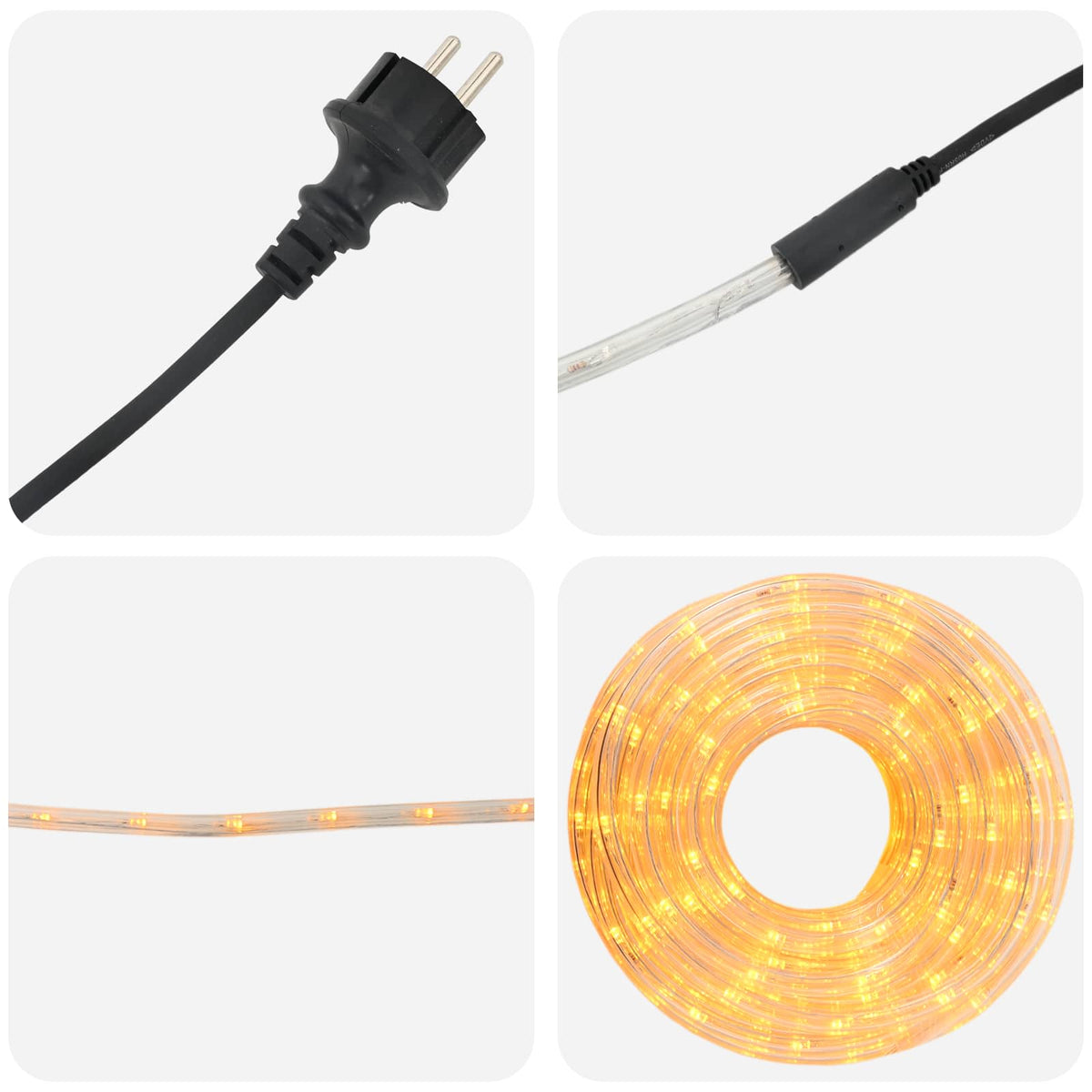 LED kalėdinė šviečianti žarna 1200 LED Geltona 50 m