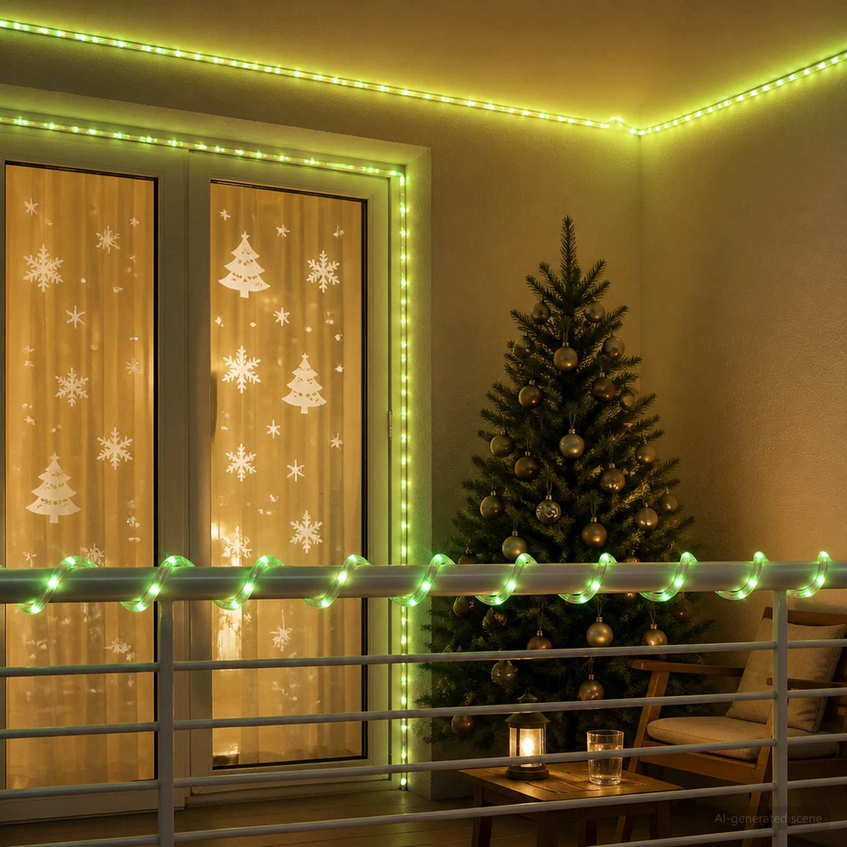 LED kalėdinė šviečianti žarna 240 LED Žalia ir 10 m