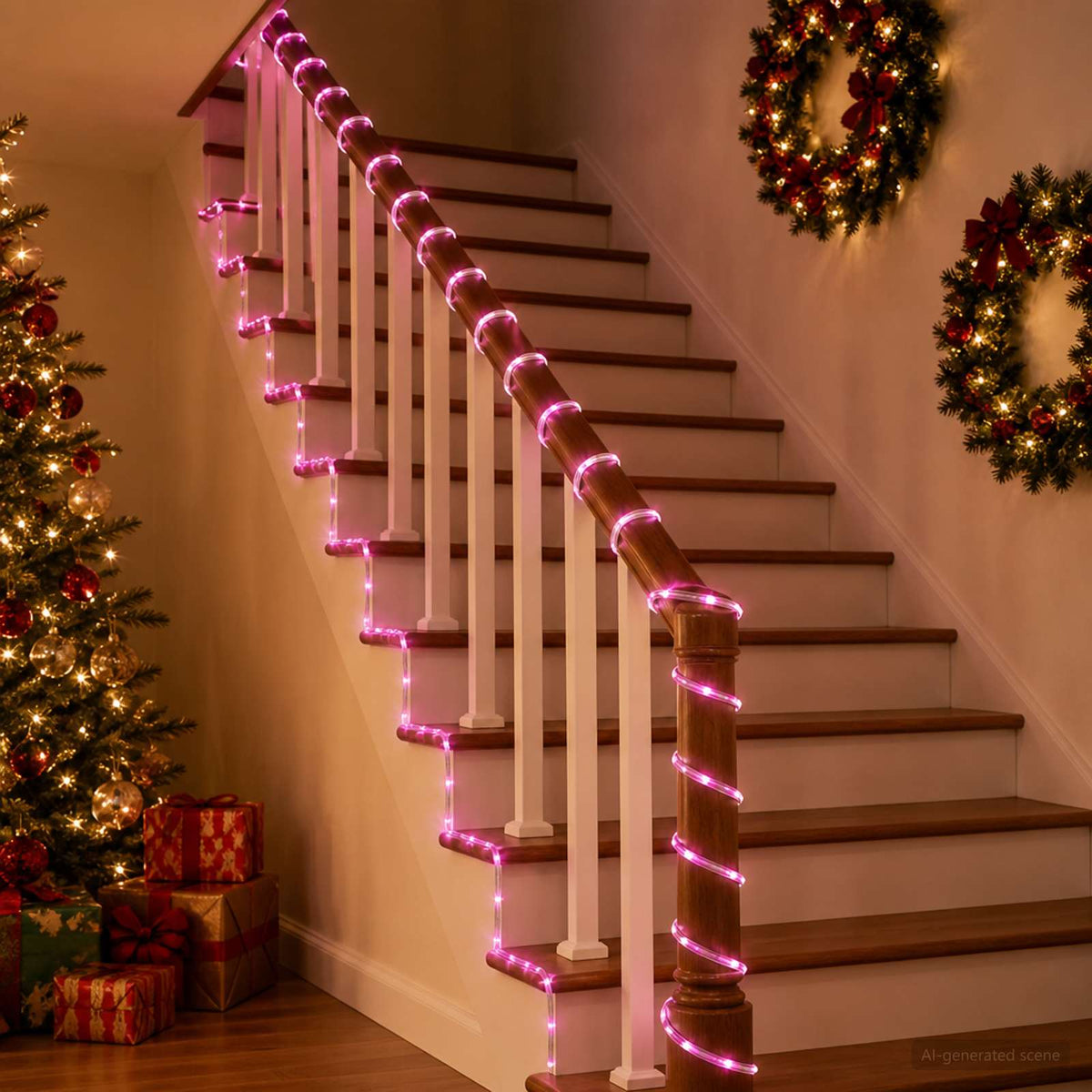 LED kalėdinė šviečianti žarna 480 LED Rožinė 20 m