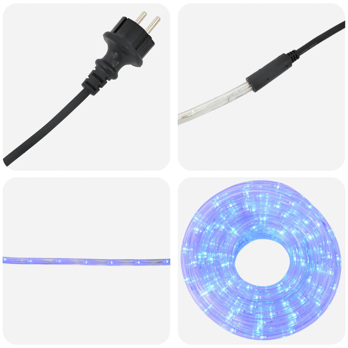 LED kalėdinė šviečianti žarna 2400 LED Mėlyna 100 m