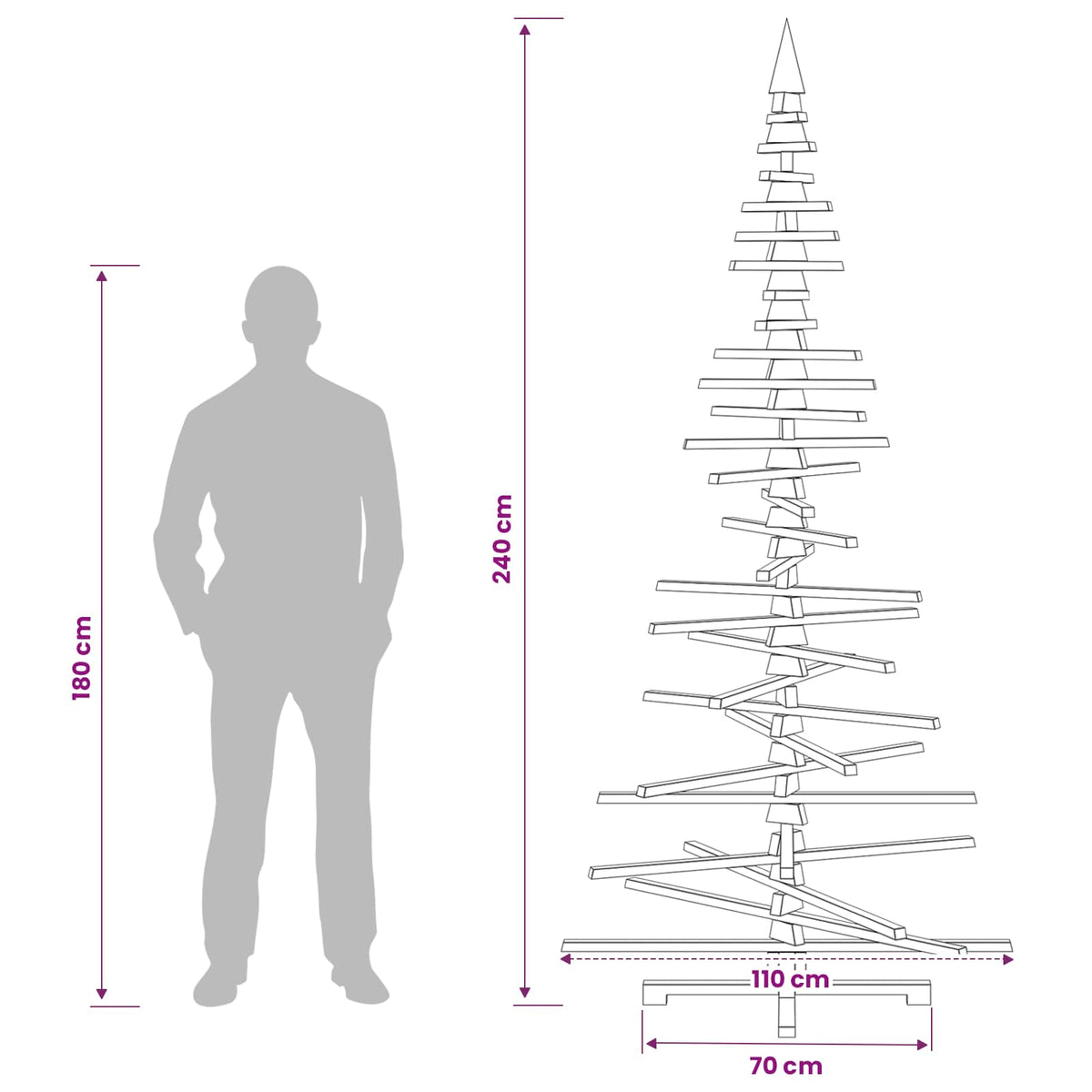 Medinė Kalėdų eglutė KOTKA 240 cm Pušies medienos masyvas
