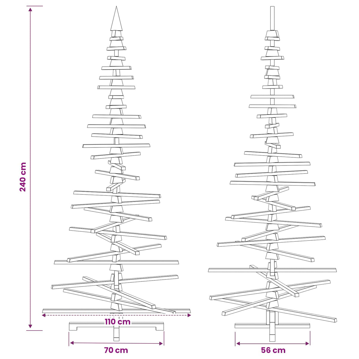 Medinė Kalėdų eglutė KOTKA 240 cm Pušies medienos masyvas