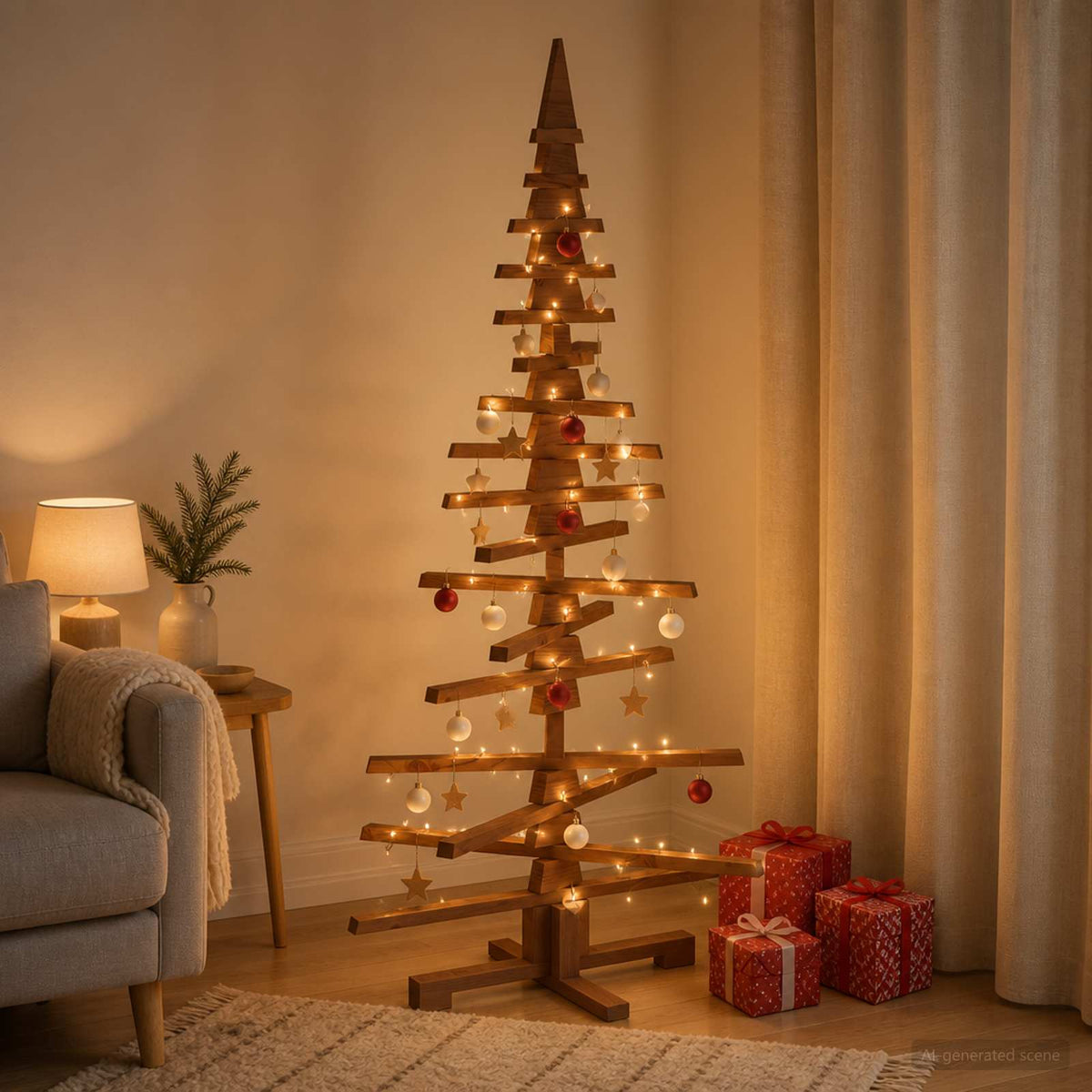 Medinė Kalėdų eglutė KOTKA 150 cm Pušies medienos masyvas