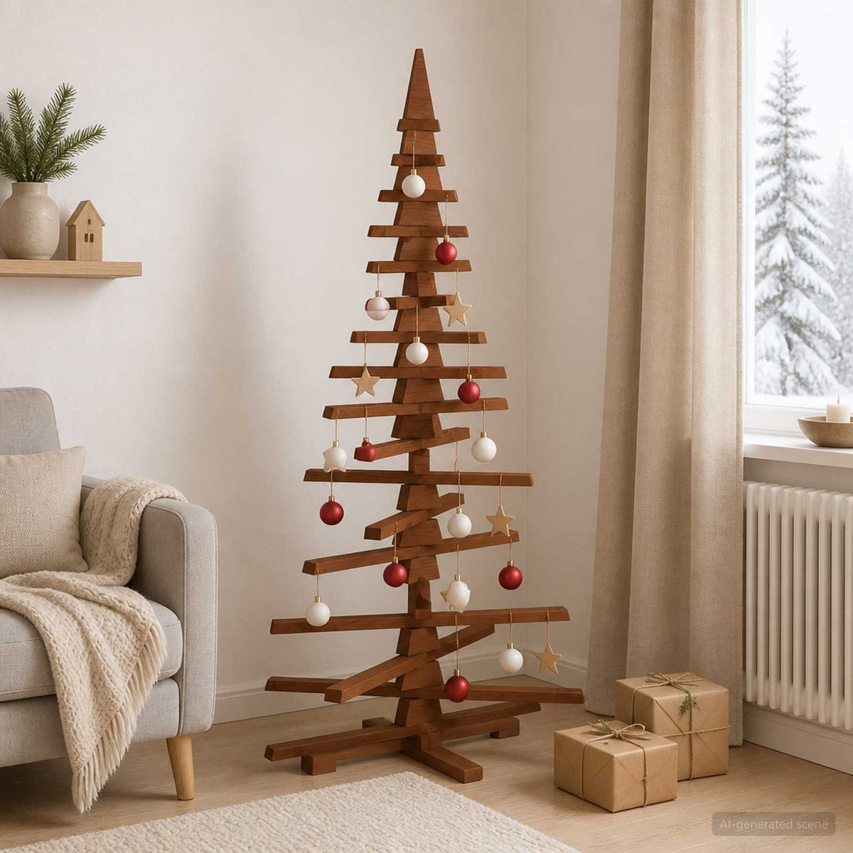 Medinė Kalėdų eglutė KOTKA 150 cm Pušies medienos masyvas