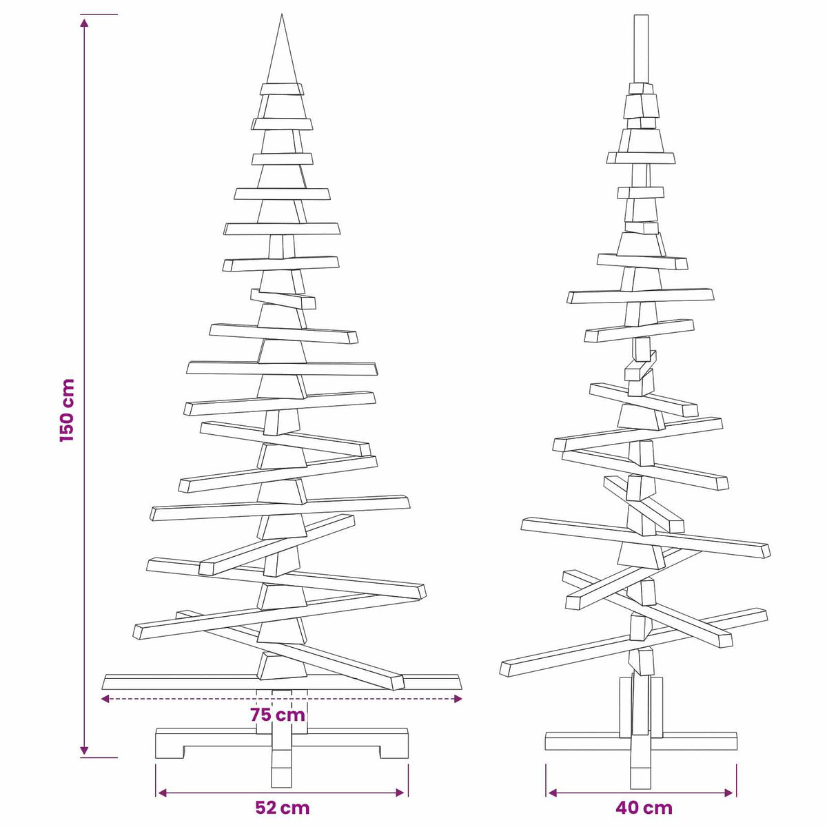 Medinė Kalėdų eglutė KOTKA 150 cm Pušies medienos masyvas