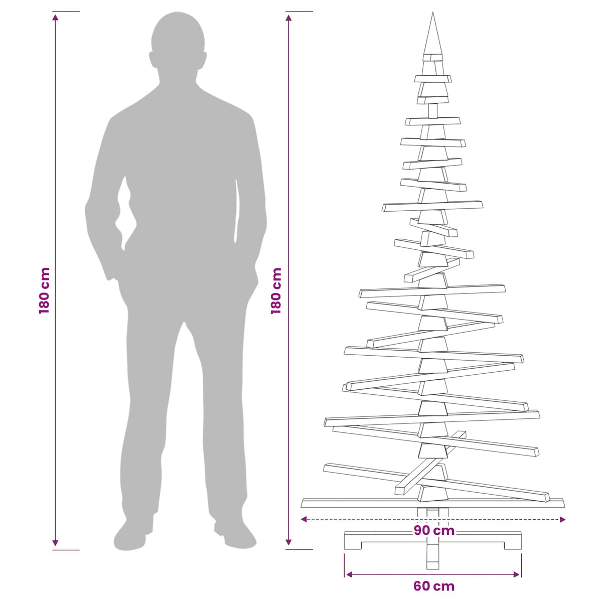 Medinė Kalėdų eglutė KOTKA 180 cm Pušies medienos masyvas