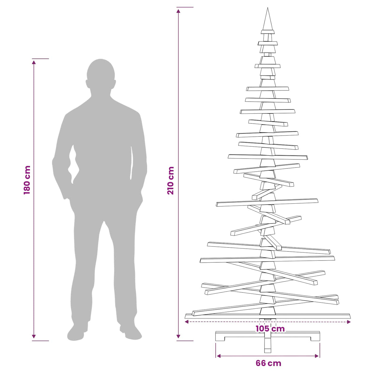 Medinė Kalėdų eglutė KOTKA 210 cm Pušies medienos masyvas
