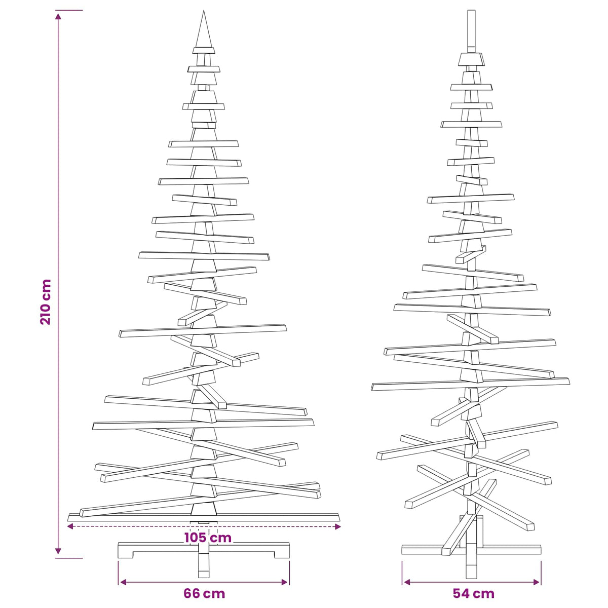 Medinė Kalėdų eglutė KOTKA 210 cm Pušies medienos masyvas