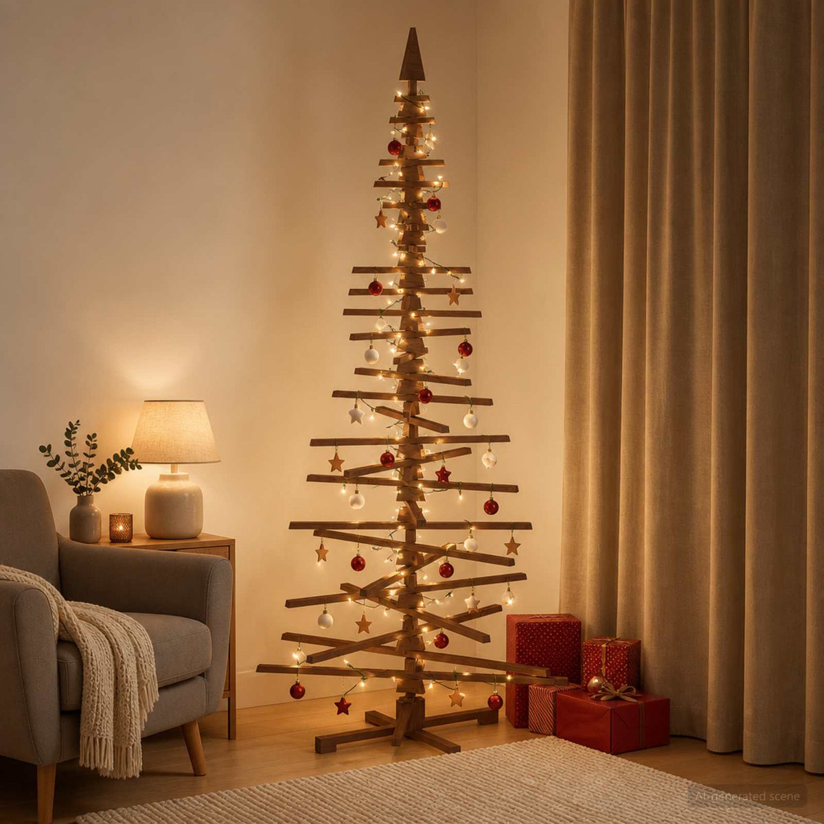 Medinė Kalėdų eglutė KOTKA 240 cm Pušies medienos masyvas