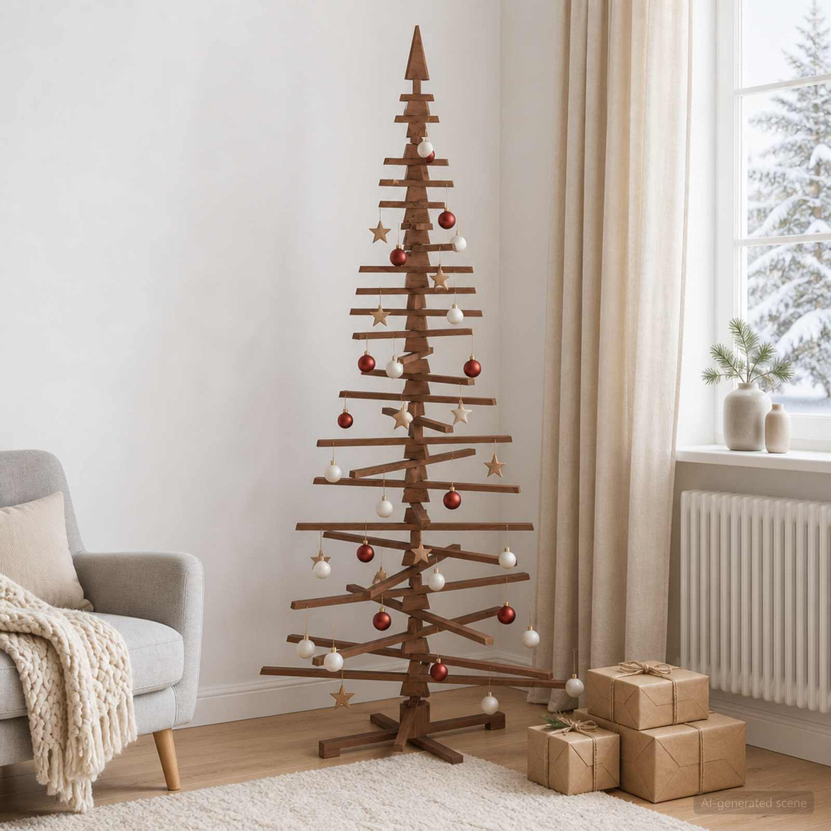 Medinė Kalėdų eglutė KOTKA 240 cm Pušies medienos masyvas