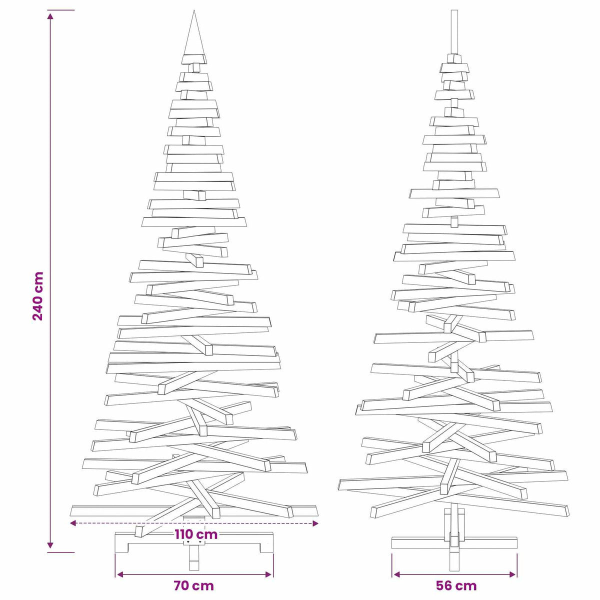 Medinė Kalėdų eglutė KOTKA 240 cm Pušies medienos masyvas