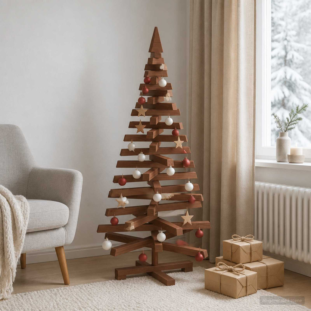 Medinė Kalėdų eglutė KOTKA 120 cm Pušies medienos masyvas
