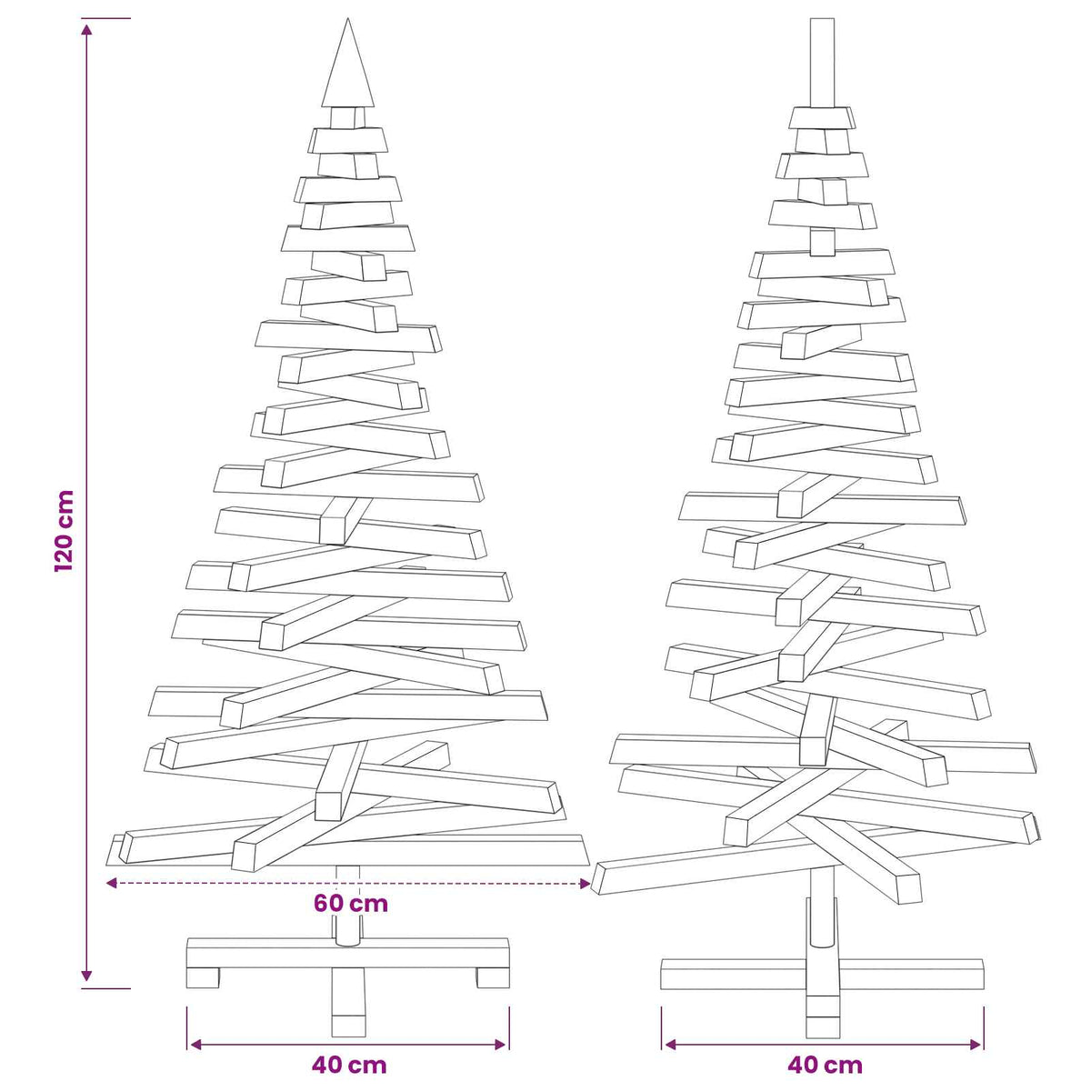 Medinė Kalėdų eglutė KOTKA 120 cm Pušies medienos masyvas
