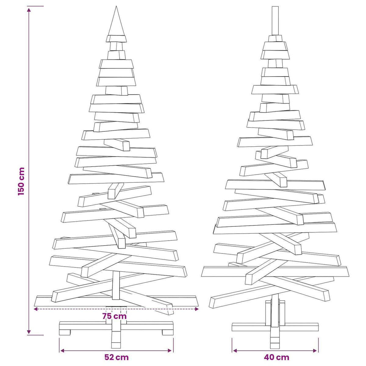 Medinė Kalėdų eglutė KOTKA 150 cm Pušies medienos masyvas