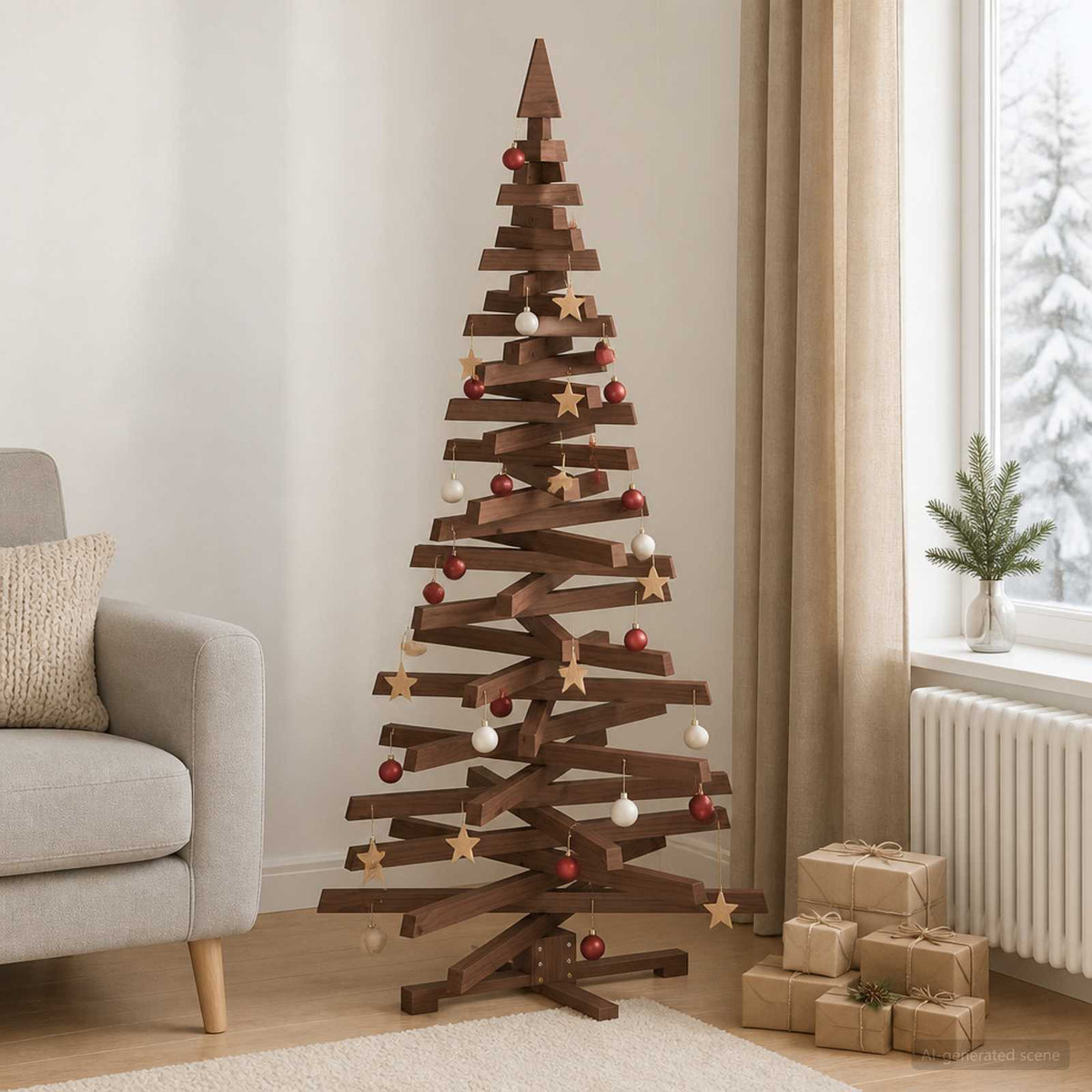 Medinė Kalėdų eglutė KOTKA 180 cm Pušies medienos masyvas