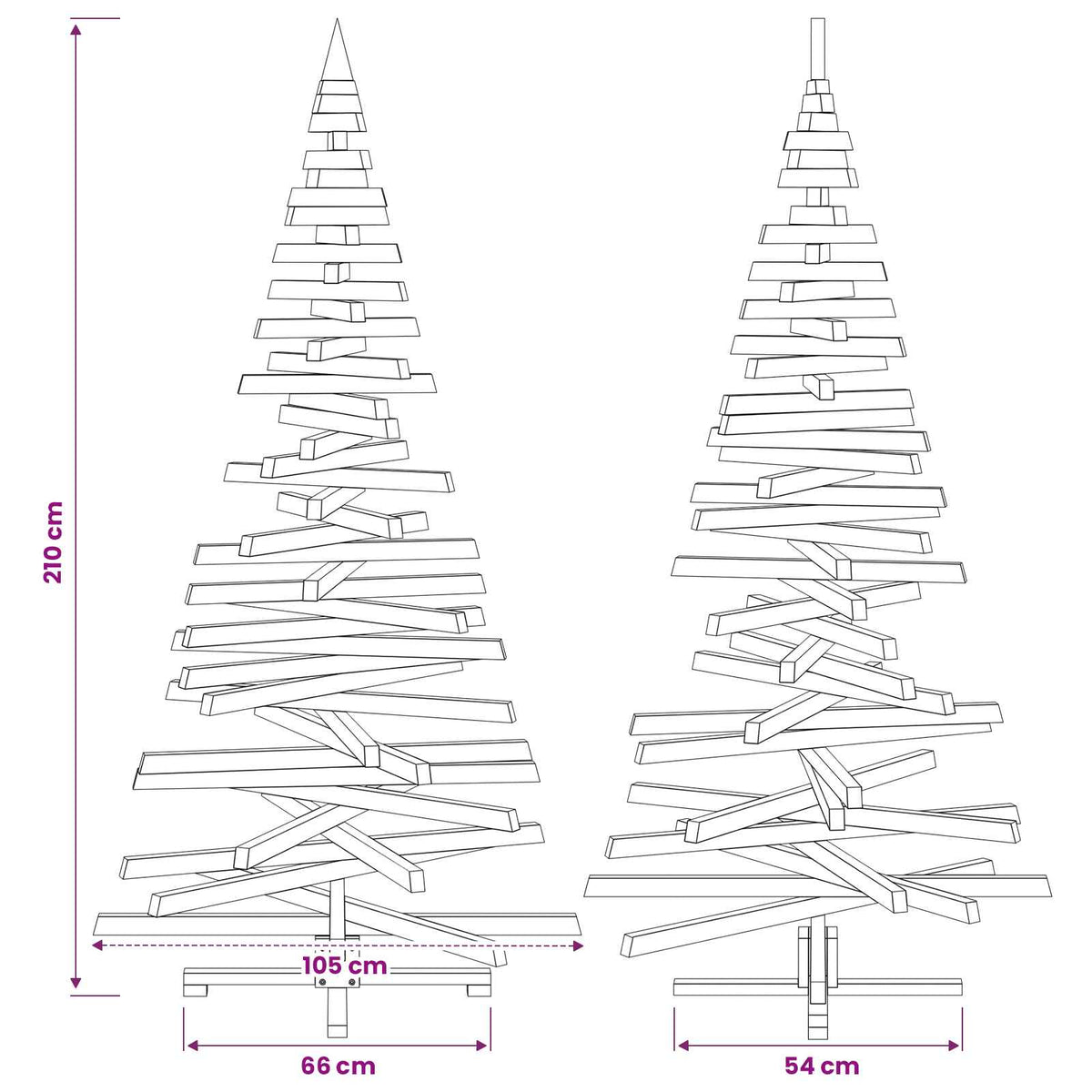 Medinė Kalėdų eglutė KOTKA 210 cm Pušies medienos masyvas