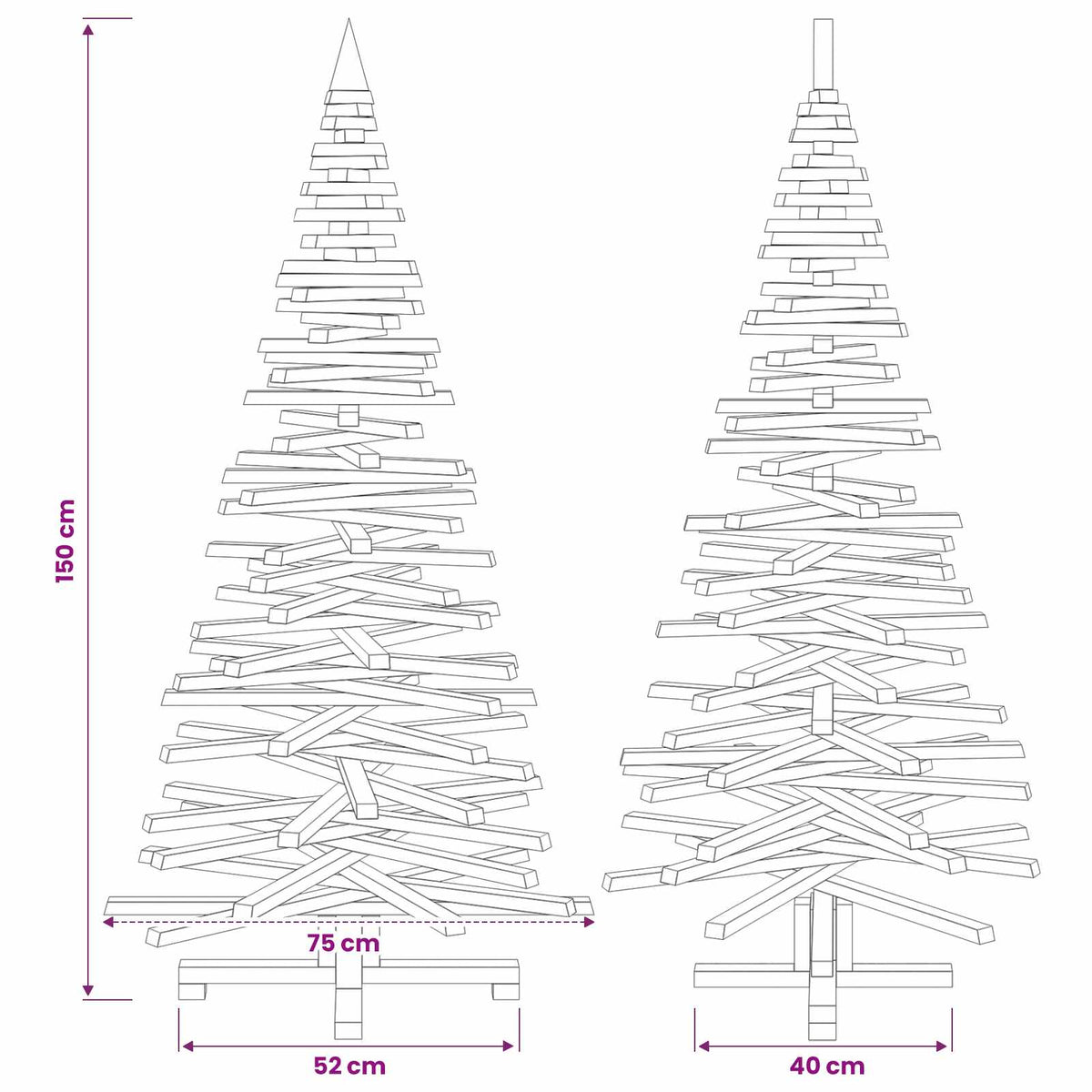Medinė Kalėdų eglutė KOTKA 150 cm Pušies medienos masyvas