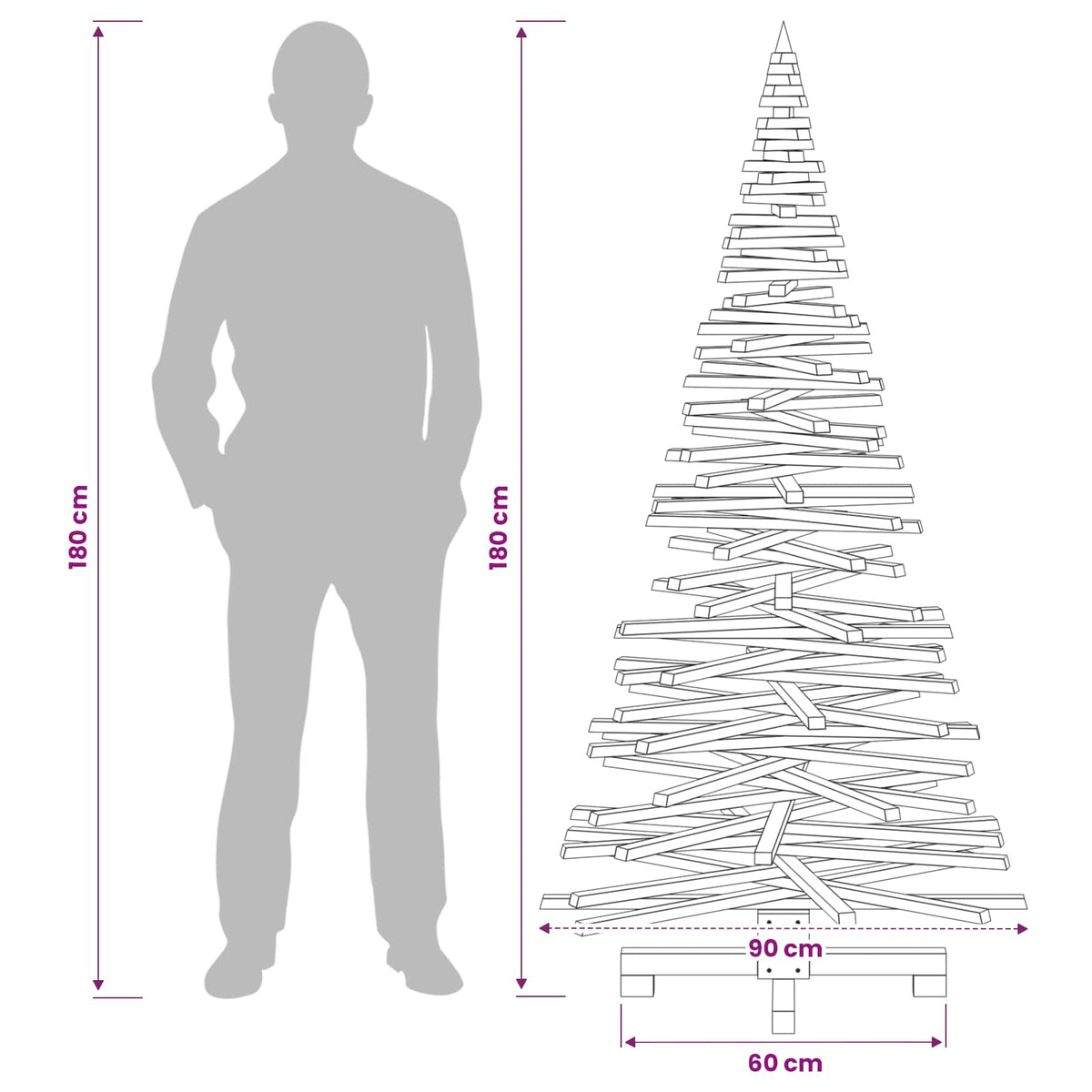 Medinė Kalėdų eglutė KOTKA 180 cm Pušies medienos masyvas