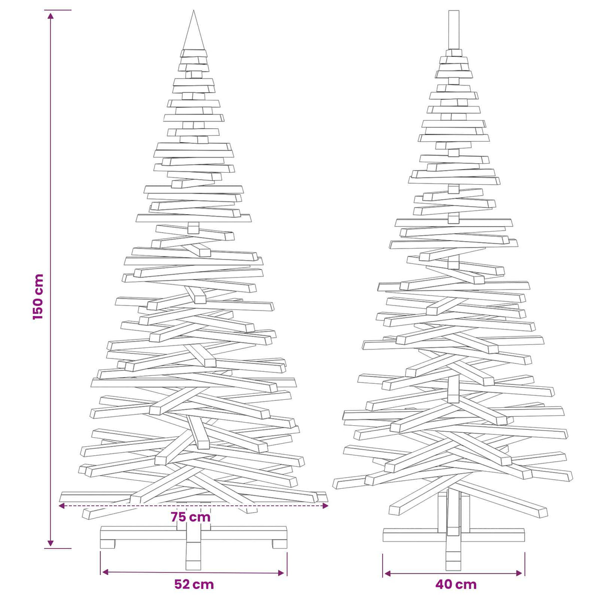 Medinė Kalėdų eglutė KOTKA 150 cm Pušies medienos masyvas