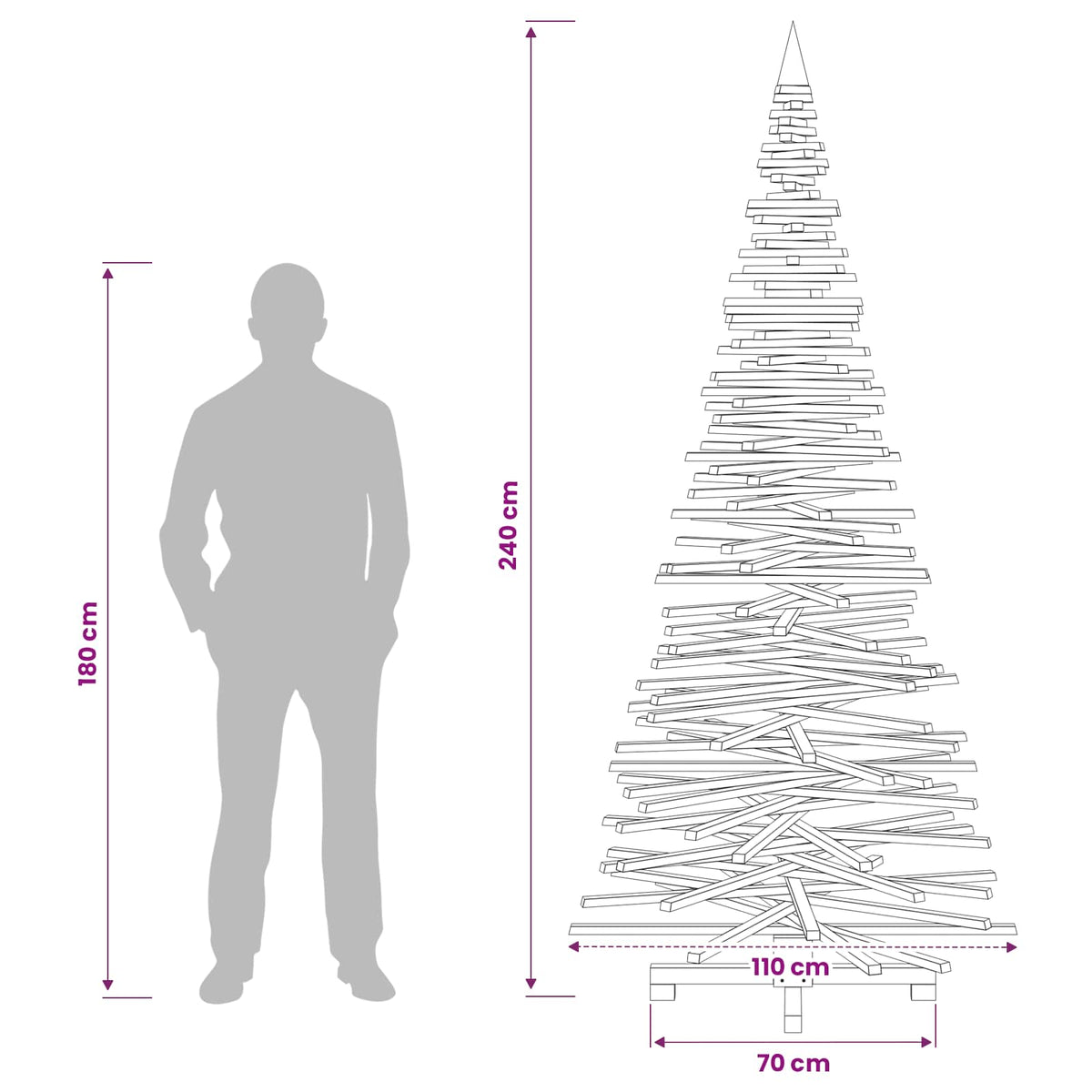 Medinė Kalėdų eglutė KOTKA 240 cm Pušies medienos masyvas