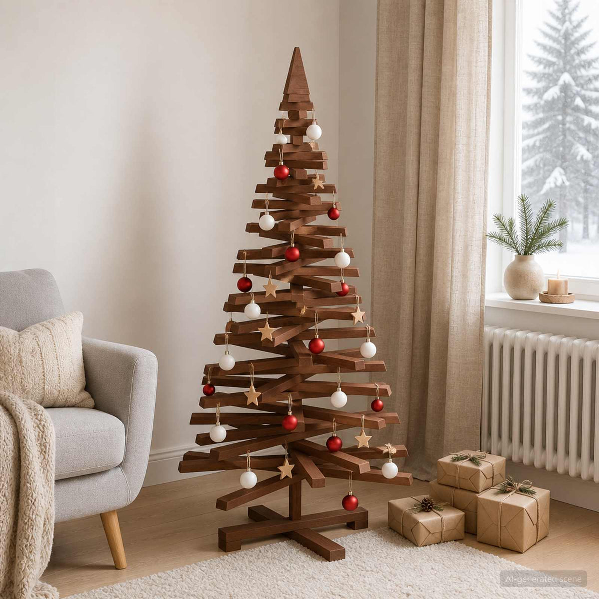 Medinė Kalėdų eglutė KOTKA 120 cm Pušies medienos masyvas