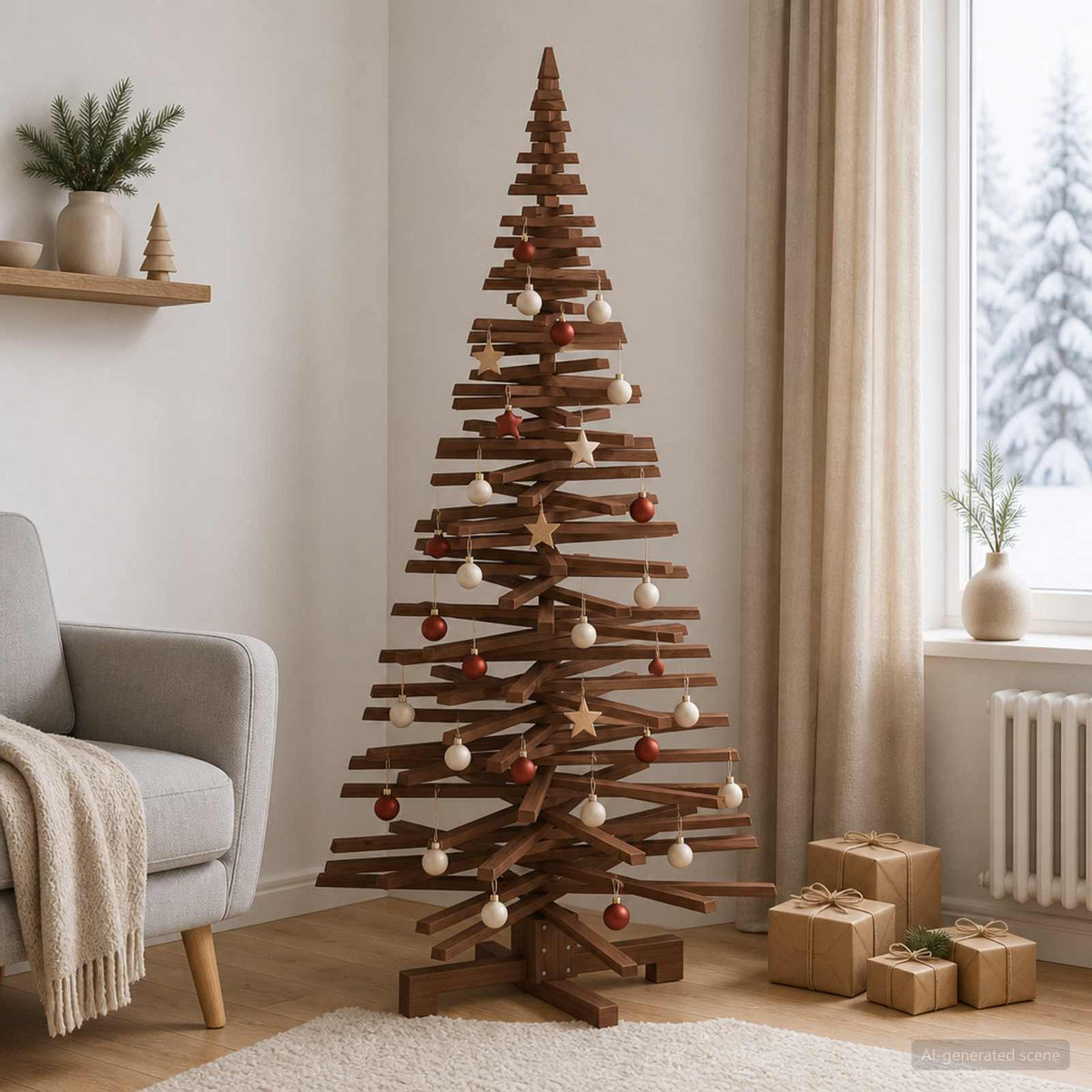 Medinė Kalėdų eglutė KOTKA 180 cm Pušies medienos masyvas
