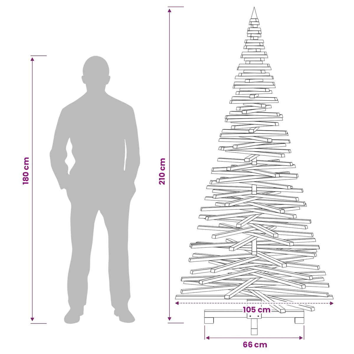 Medinė Kalėdų eglutė KOTKA 210 cm Pušies medienos masyvas