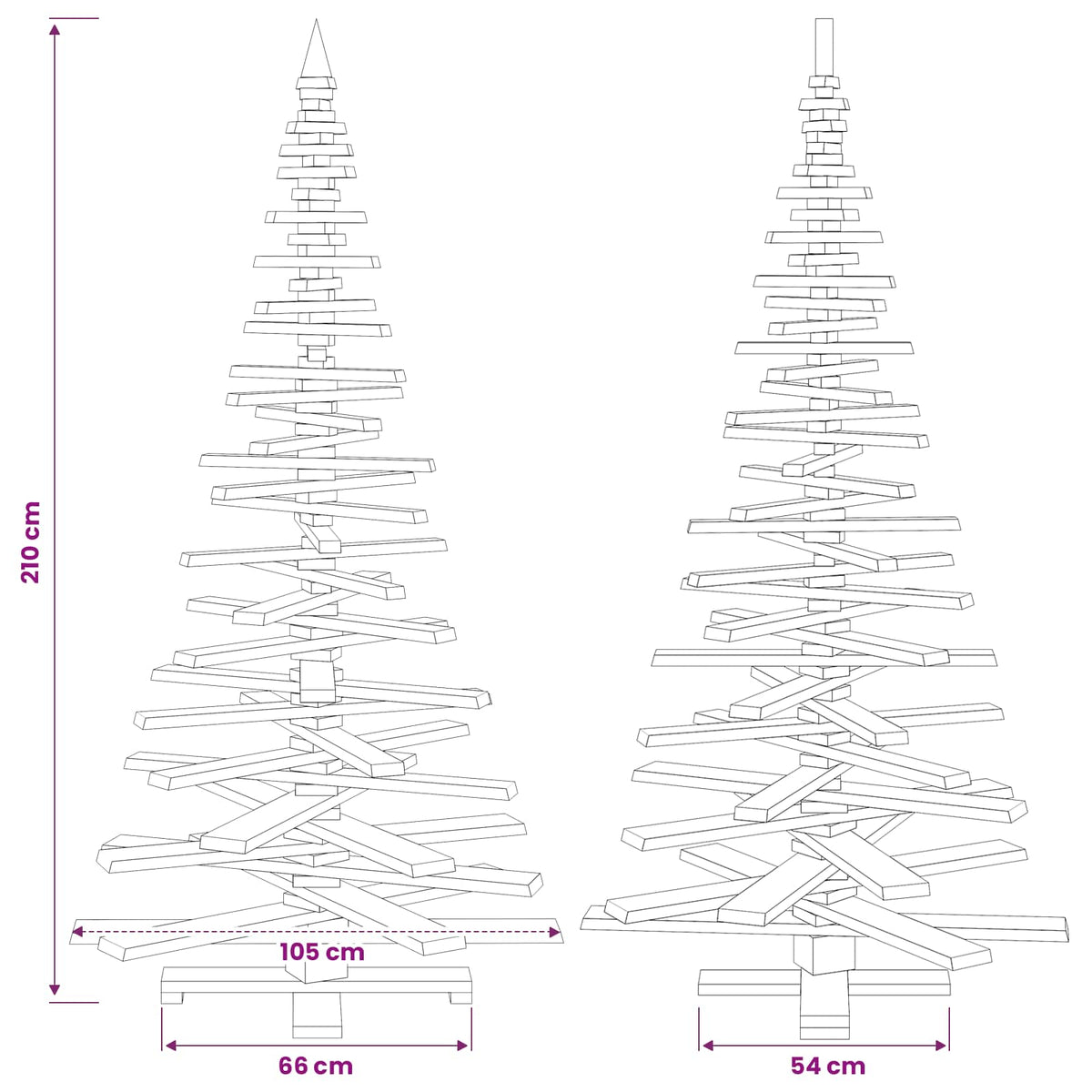 Medinė Kalėdų eglutė KOTKA 210 cm Pušies medienos masyvas