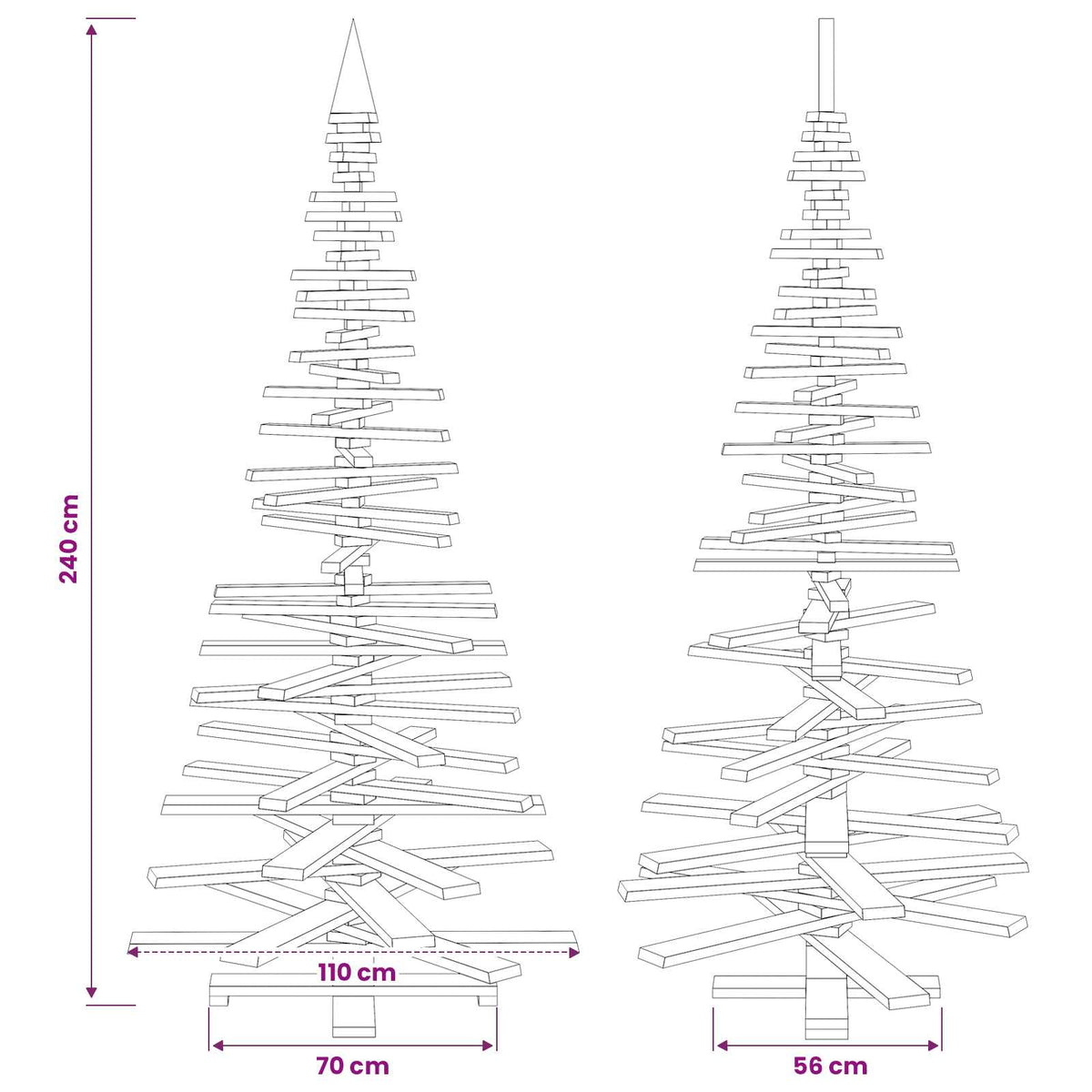 Medinė Kalėdų eglutė KOTKA 240 cm Pušies medienos masyvas