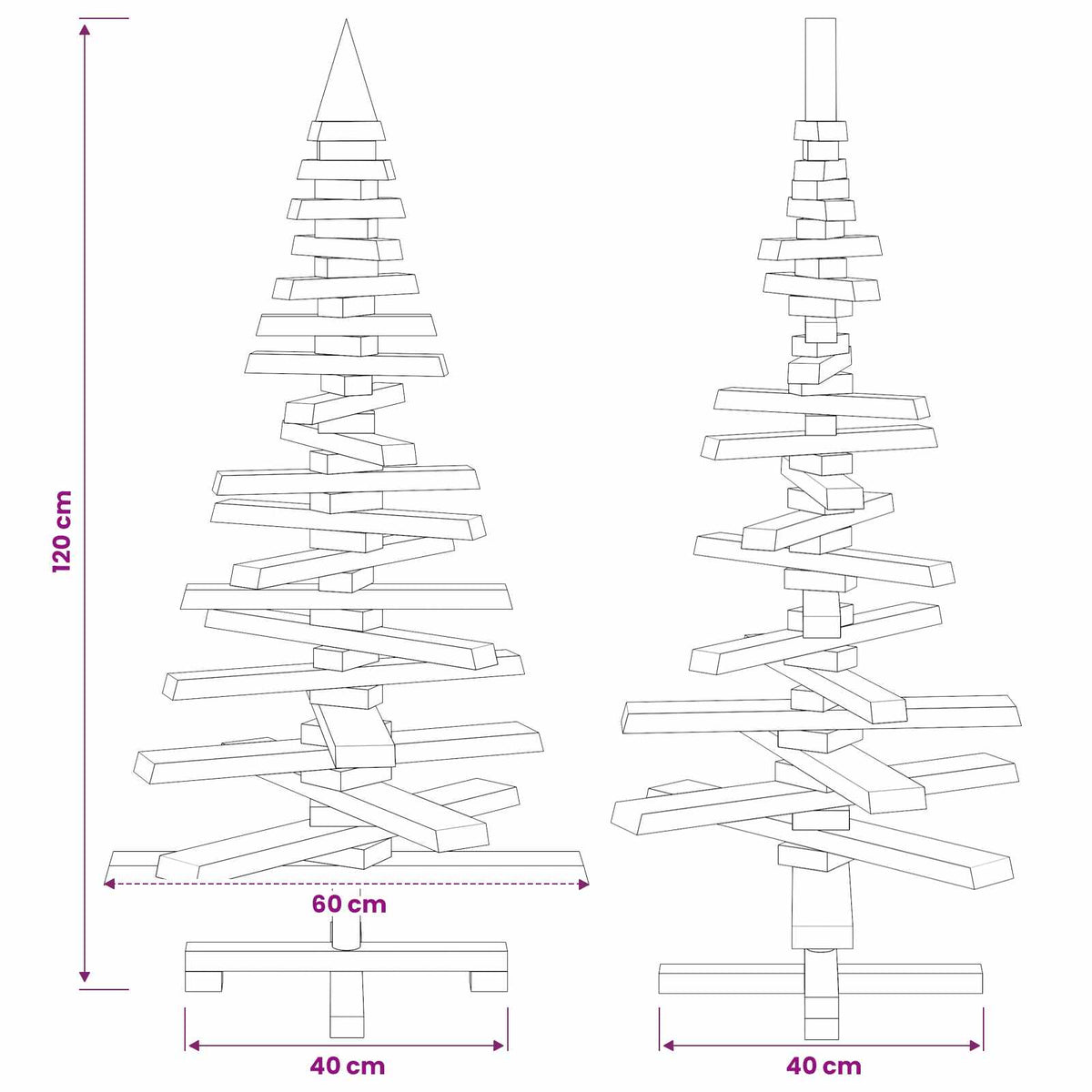 Medinė Kalėdų eglutė KOTKA 120 cm Pušies medienos masyvas