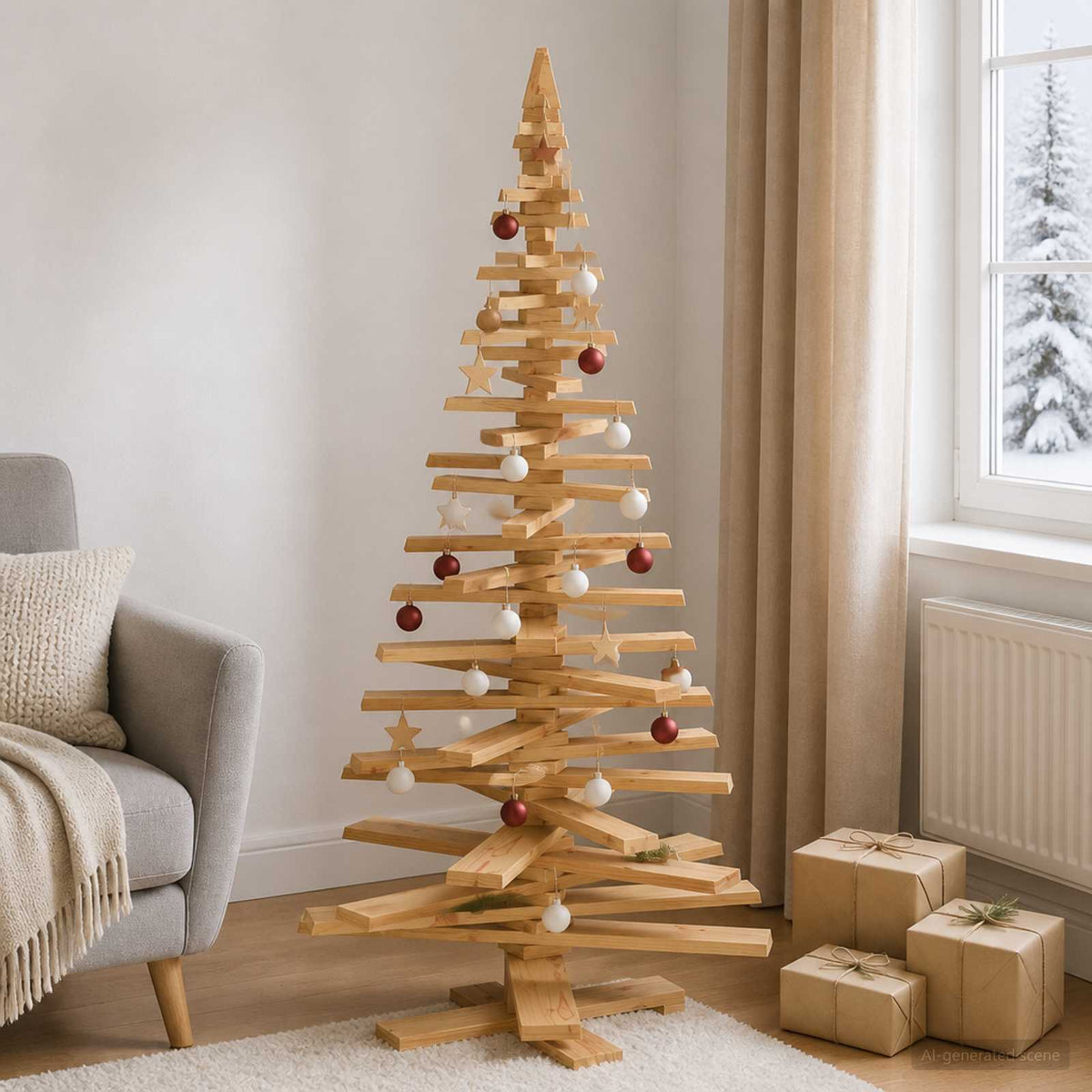 Medinė Kalėdų eglutė KOTKA 180 cm Pušies medienos masyvas