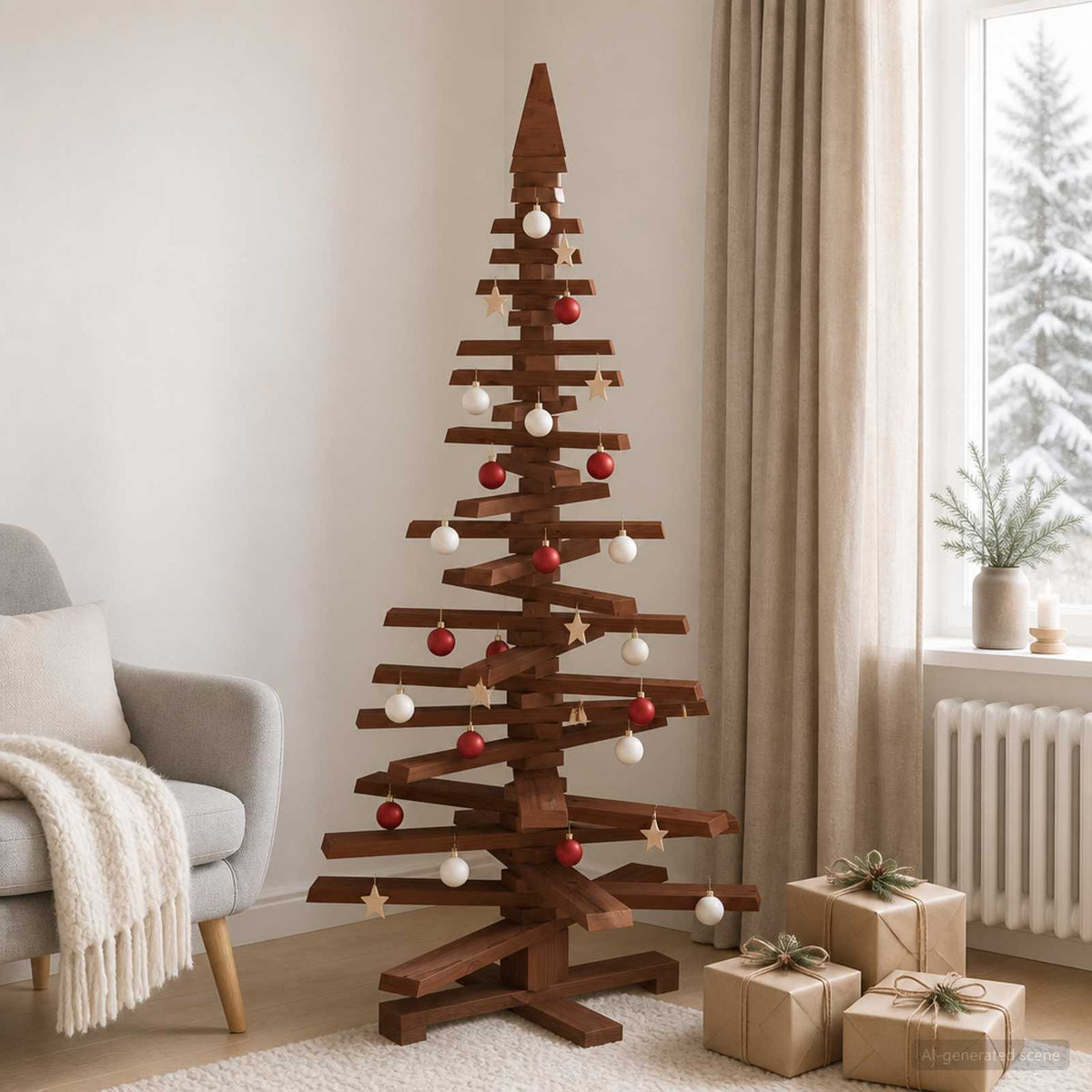 Medinė Kalėdų eglutė KOTKA 150 cm Pušies medienos masyvas