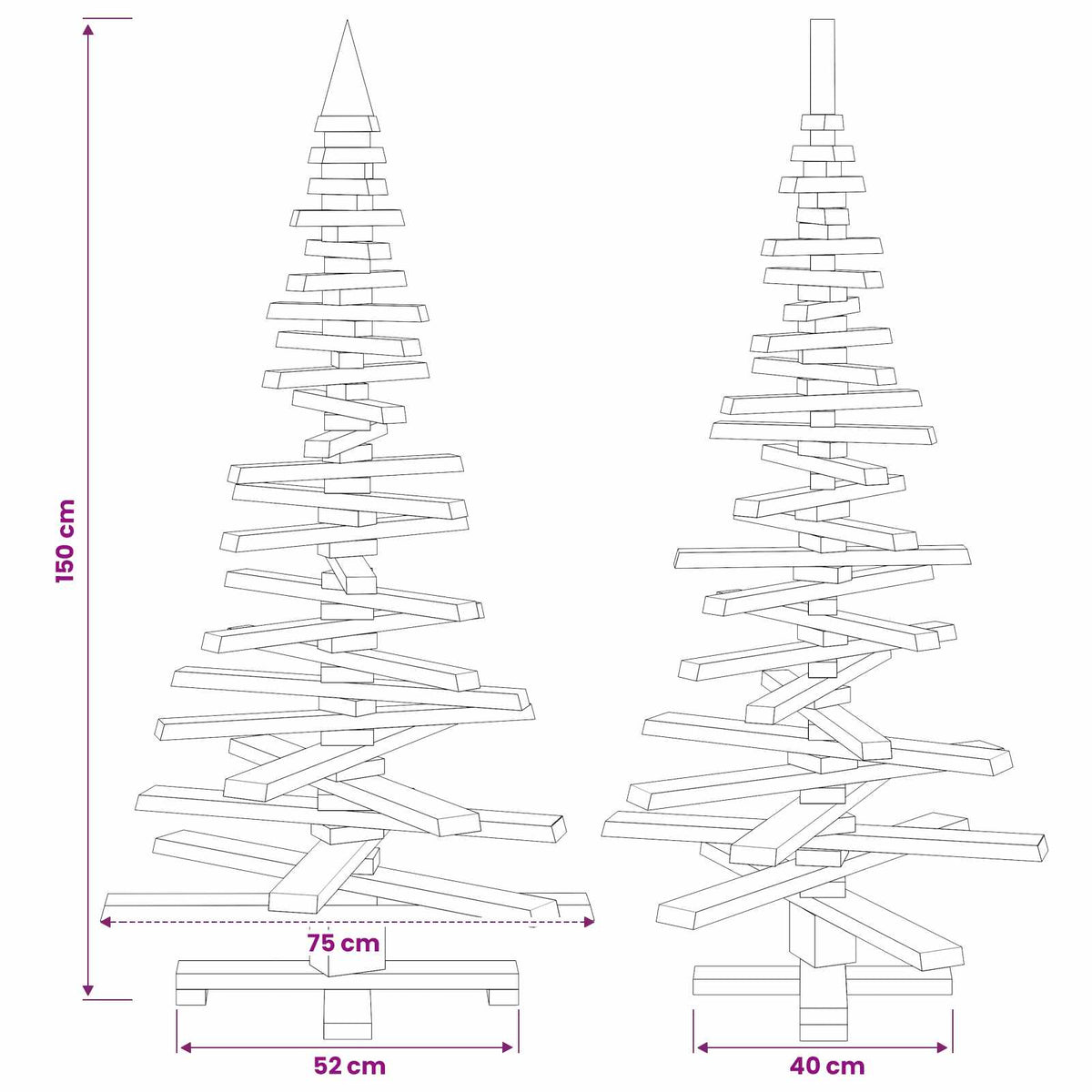Medinė Kalėdų eglutė KOTKA 150 cm Pušies medienos masyvas