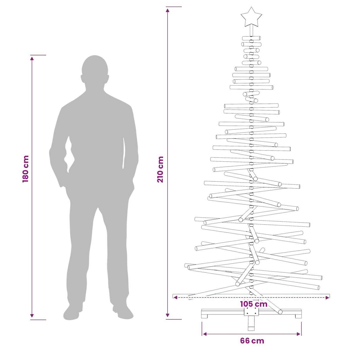 Medinė Kalėdų eglutė KOTKA 210 cm Pušies medienos masyvas