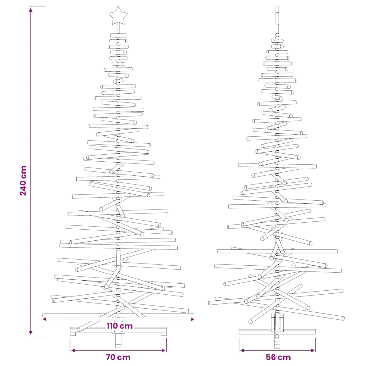 Medinė Kalėdų eglutė KOTKA 240 cm Pušies medienos masyvas