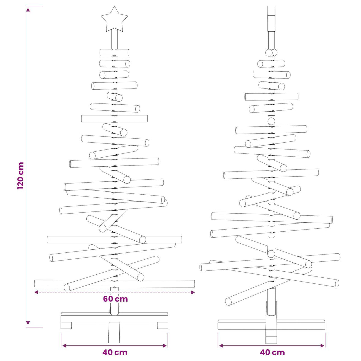 Medinė Kalėdų eglutė KOTKA 120 cm Pušies medienos masyvas