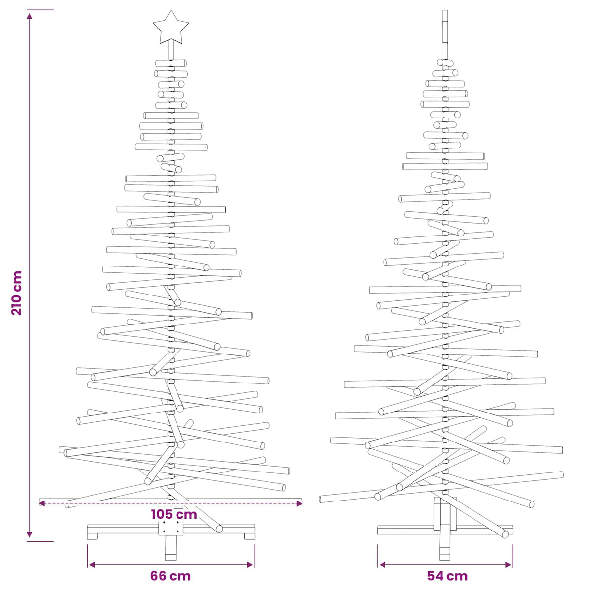 Medinė Kalėdų eglutė KOTKA 210 cm Pušies medienos masyvas