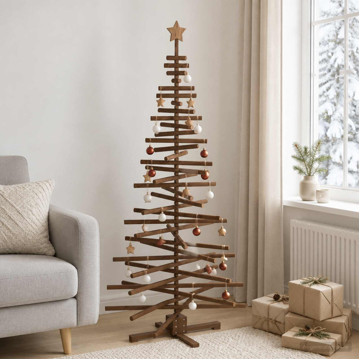 Medinė Kalėdų eglutė KOTKA 180 cm Pušies medienos masyvas